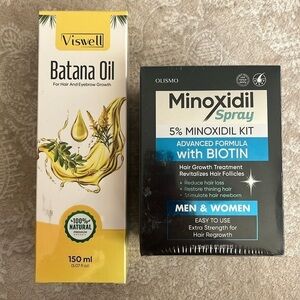 Brand New Hair Growth Treatment Bundle Batana Oil Minoxidil Spray Revitalizing